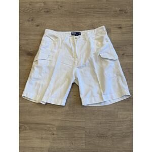 Vintage Polo Ralph Lauren Linen/Cotton Drawstrings Cargo Shorts Men’s Sz L White